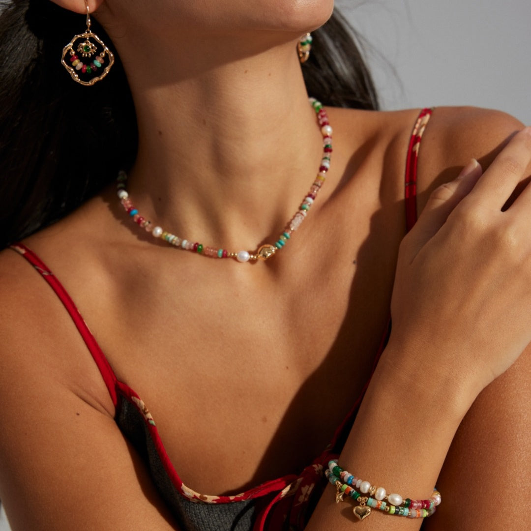 Dopamine-Inspired S925 Sterling Silver Pearl & Gemstone Jewelry Set