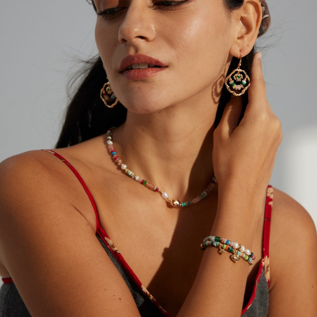 Dopamine-Inspired S925 Sterling Silver Pearl & Gemstone Jewelry Set