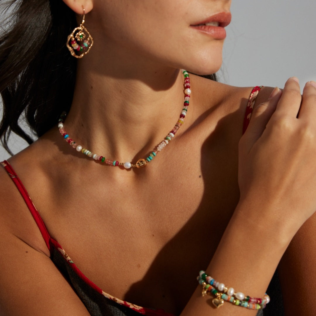 Dopamine-Inspired S925 Sterling Silver Pearl & Gemstone Jewelry Set