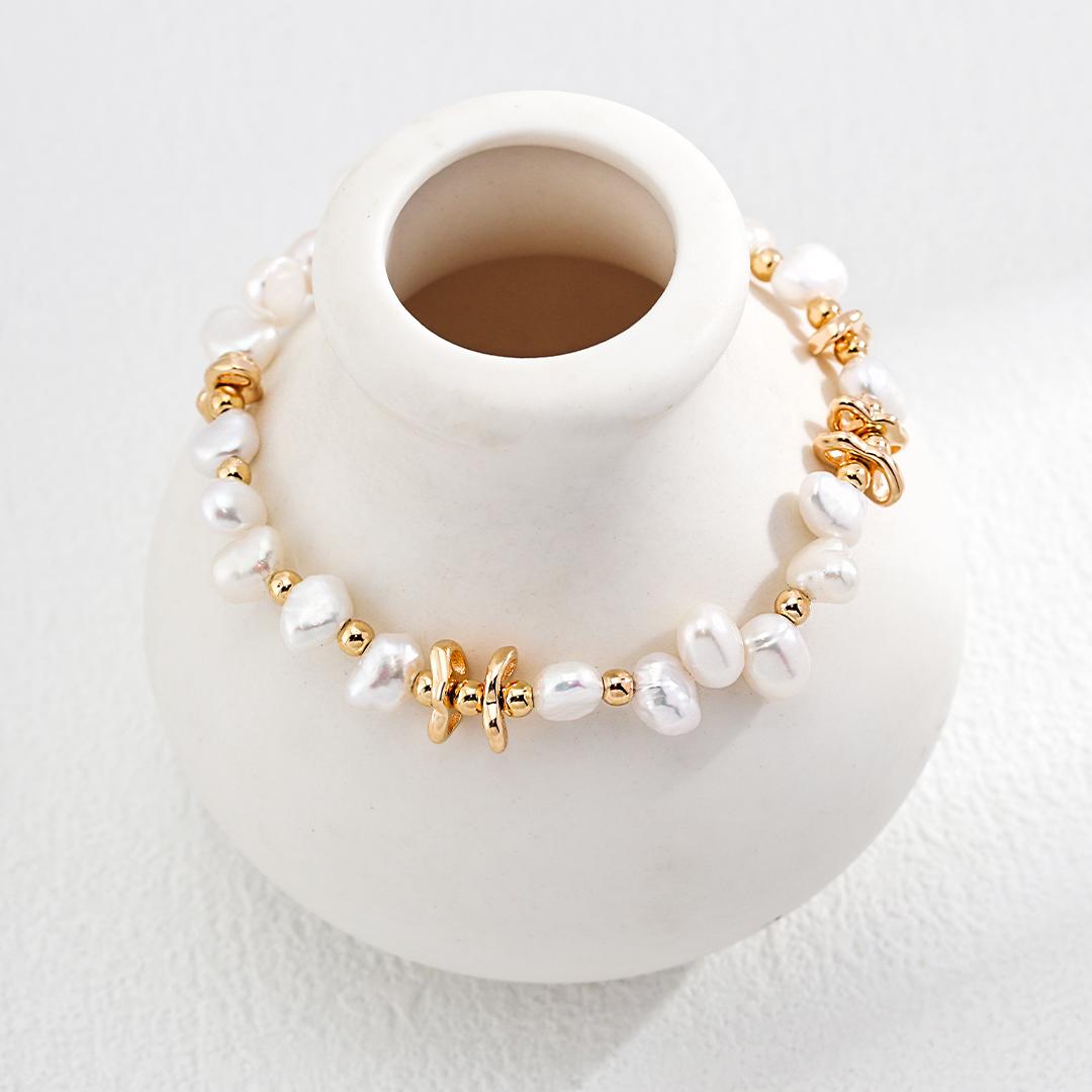 Elegant Freshwater Pearl Jewelry Set – 925 Sterling Silver Bracelet & Earrings
