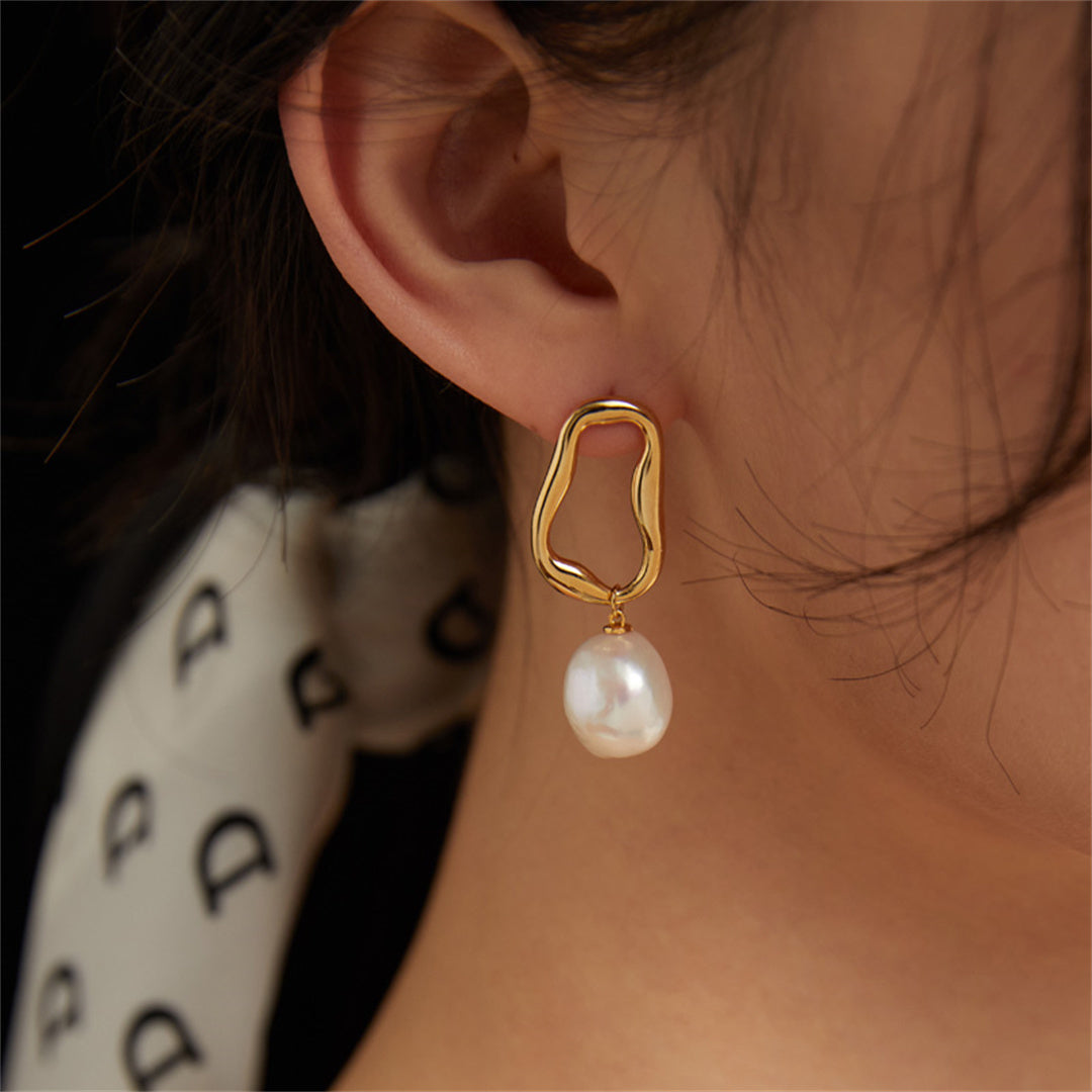 Baroque Personality Irregular Pearl Earrings