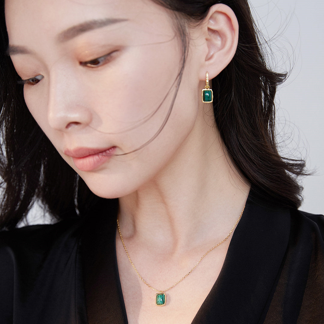 Sterling Silver Malachite Earrings