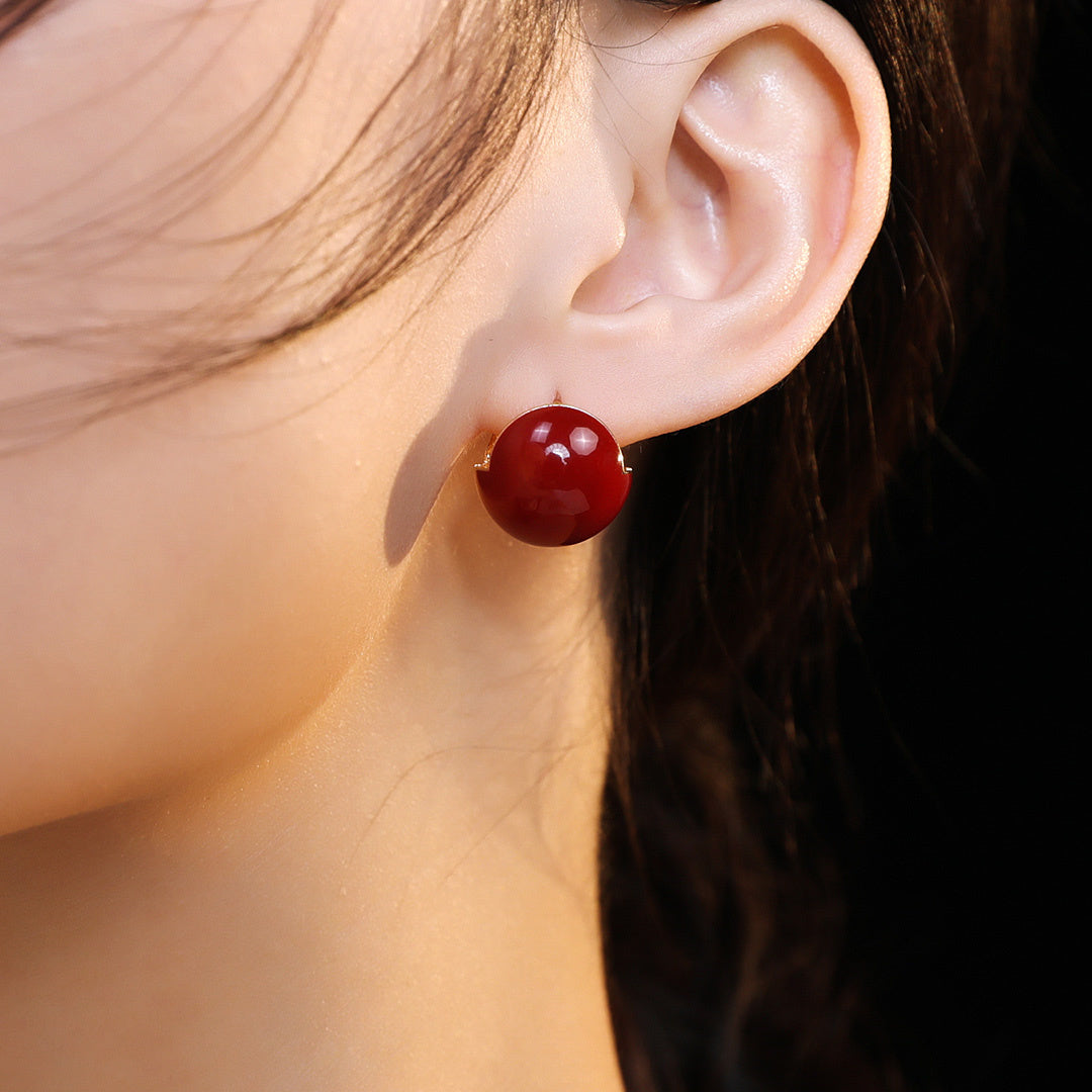 Pendientes de esmalte rojo con goteo de Franc personalizados