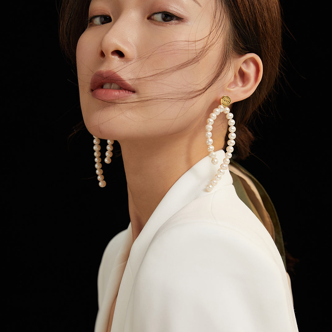 Long Elegant Vintage Pearl Earrings (single)
