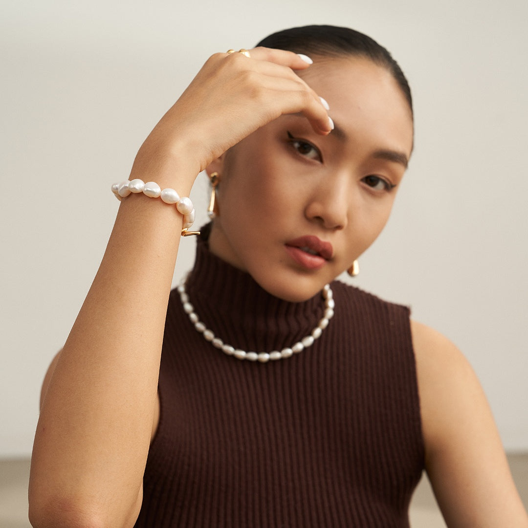 Sterling Silver Baroque Pearl Bracelet