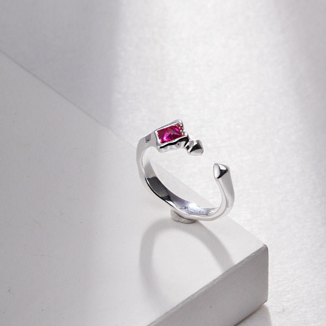 Starlight Mountain Ridge Corundum S925 Sterling Silver Ring