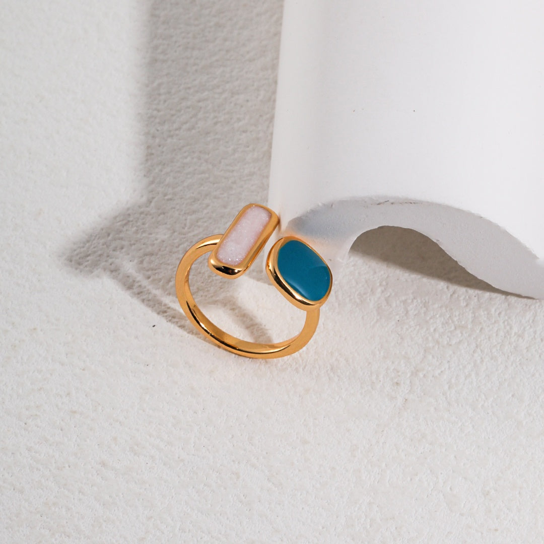 Morandi Enamel Sterling Silver Ring