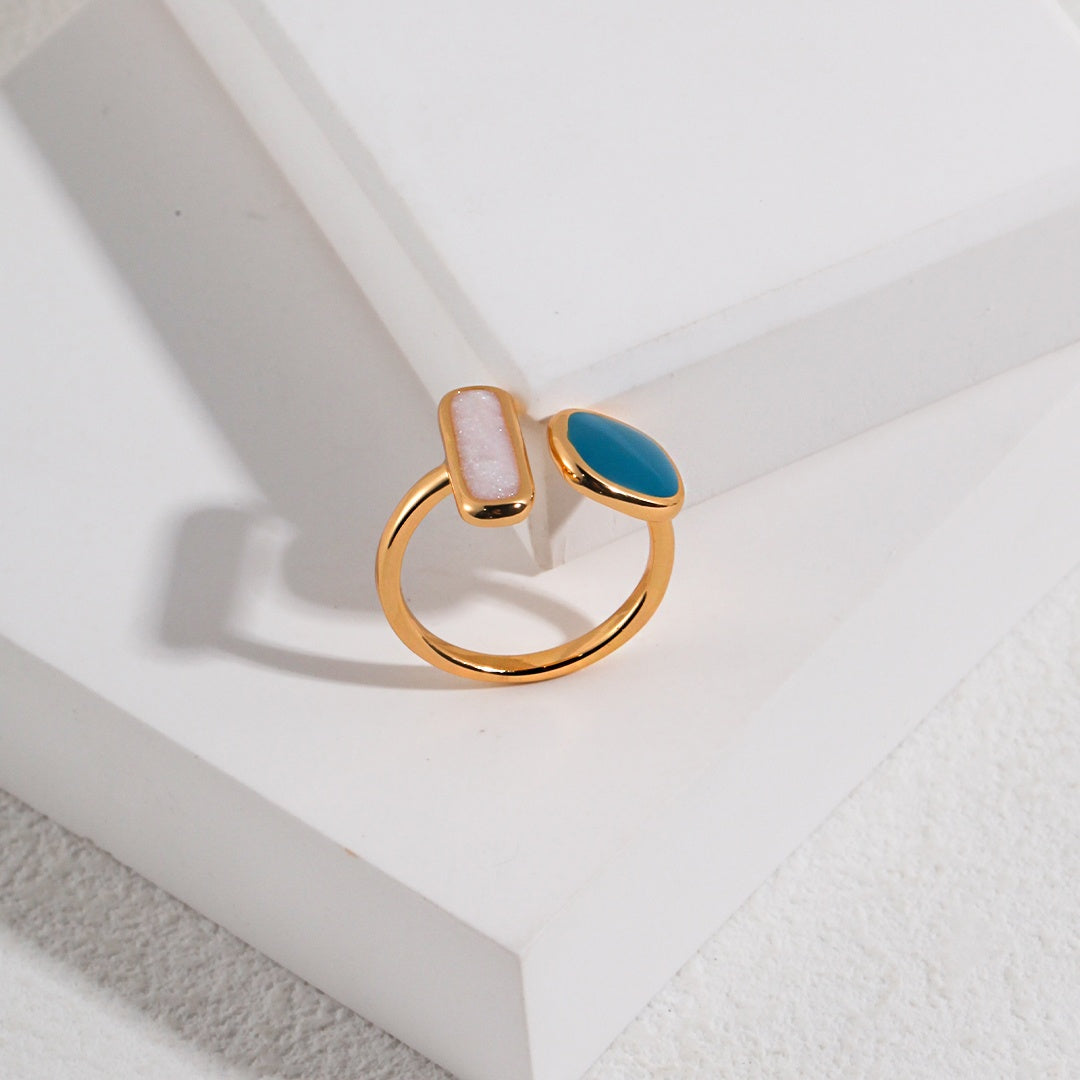 Morandi Enamel Sterling Silver Ring