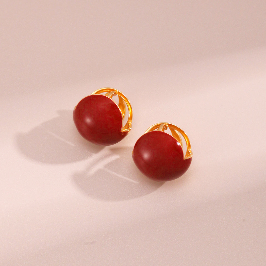 Pendientes de esmalte rojo con goteo de Franc personalizados
