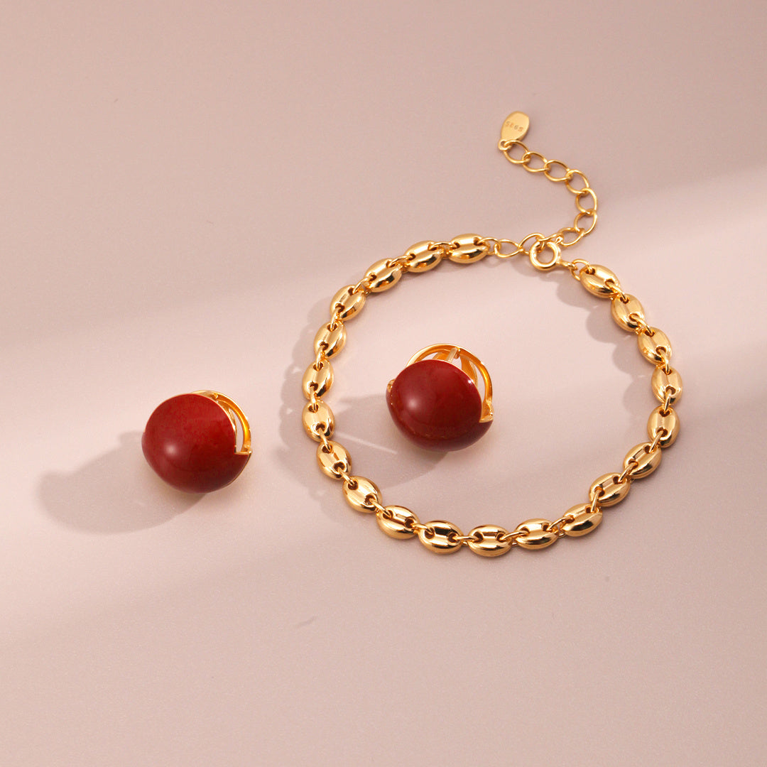 Pendientes de esmalte rojo con goteo de Franc personalizados