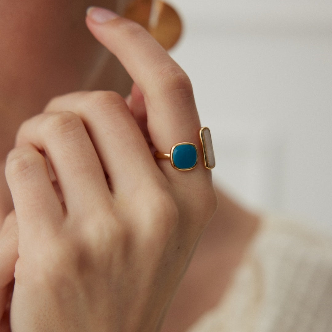 Morandi Enamel Sterling Silver Ring
