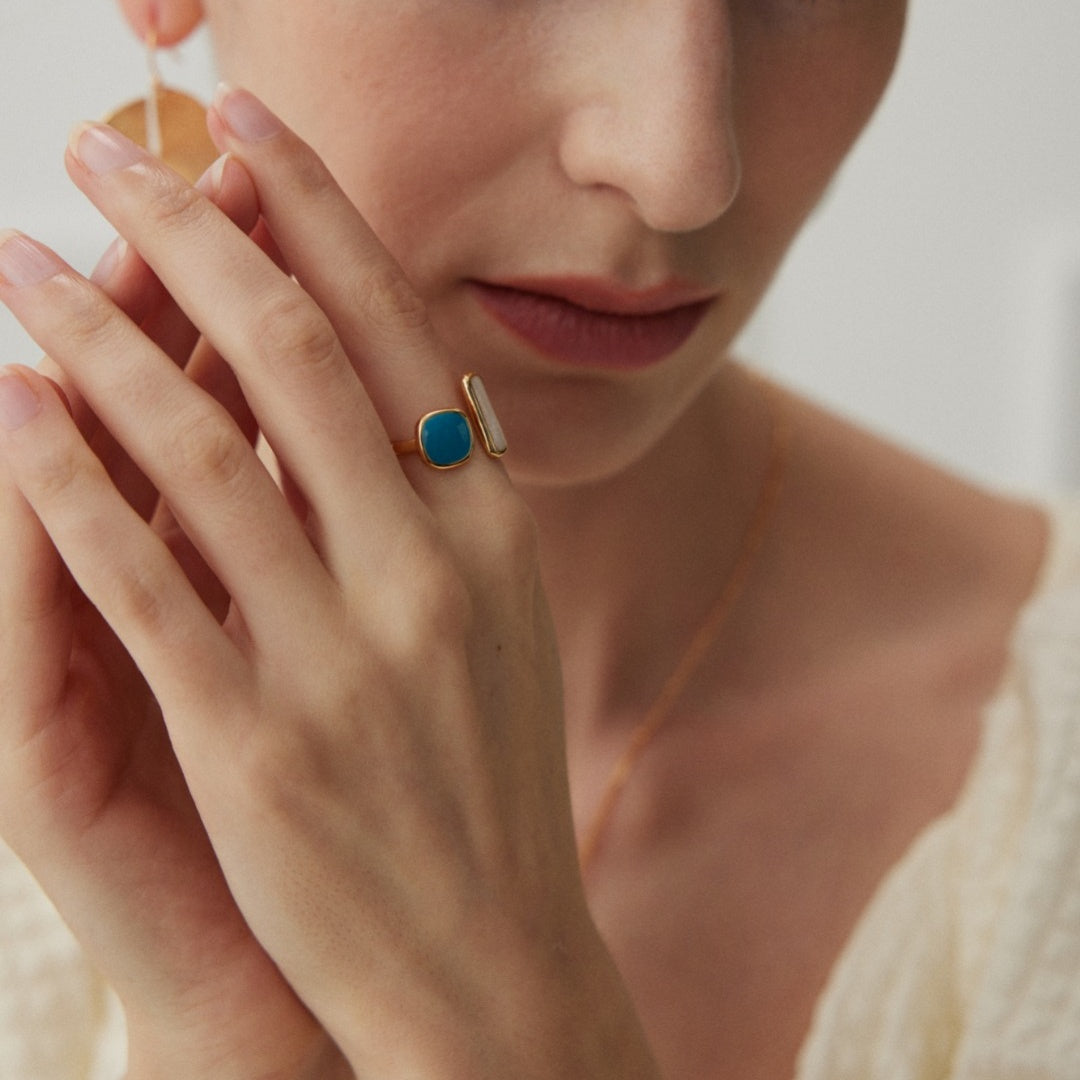 Morandi Enamel Sterling Silver Ring