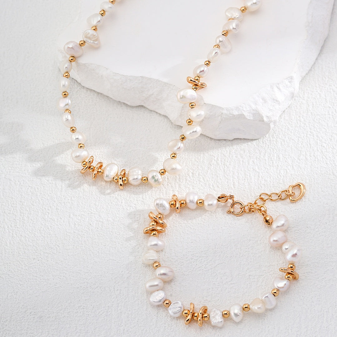 Elegant Chaos — Natural Baroque Pearl Sterling Silver Bracelet