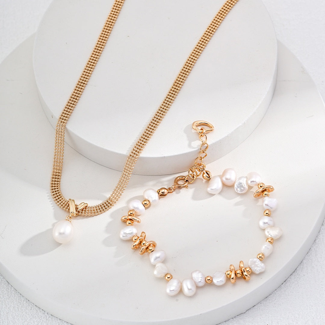 Elegant Chaos — Natural Baroque Pearl Sterling Silver Bracelet