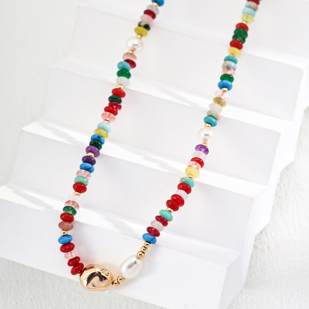 925 Sterling Silver Dopamine Beads Pearl Necklace