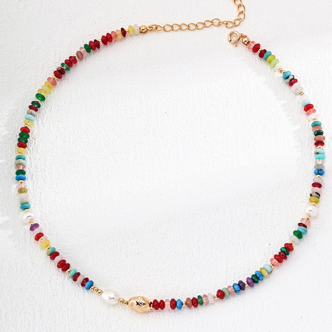 925 Sterling Silver Dopamine Beads Pearl Necklace