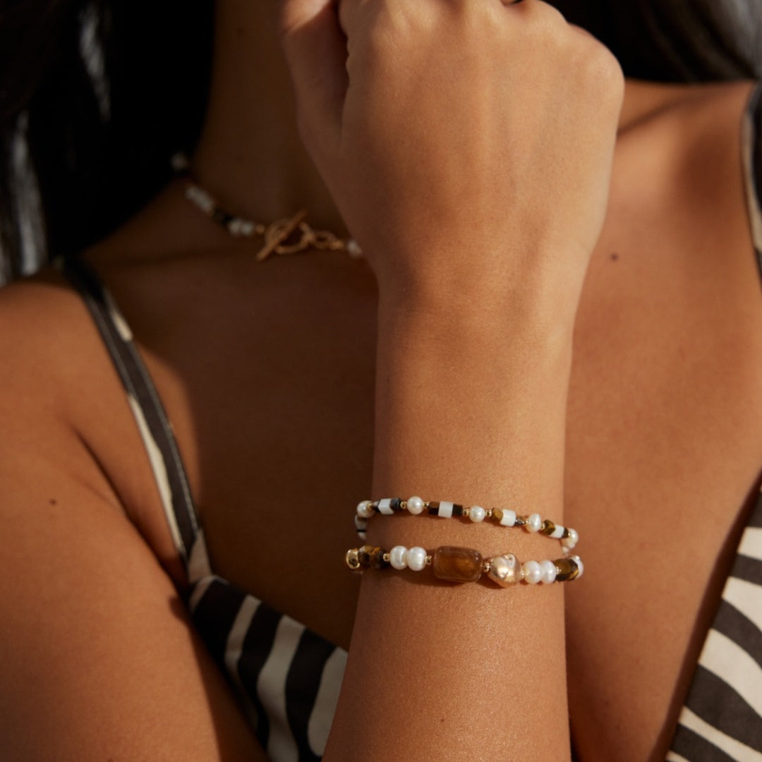 Vintage-Inspired Personality Silver Pearl Bracelet