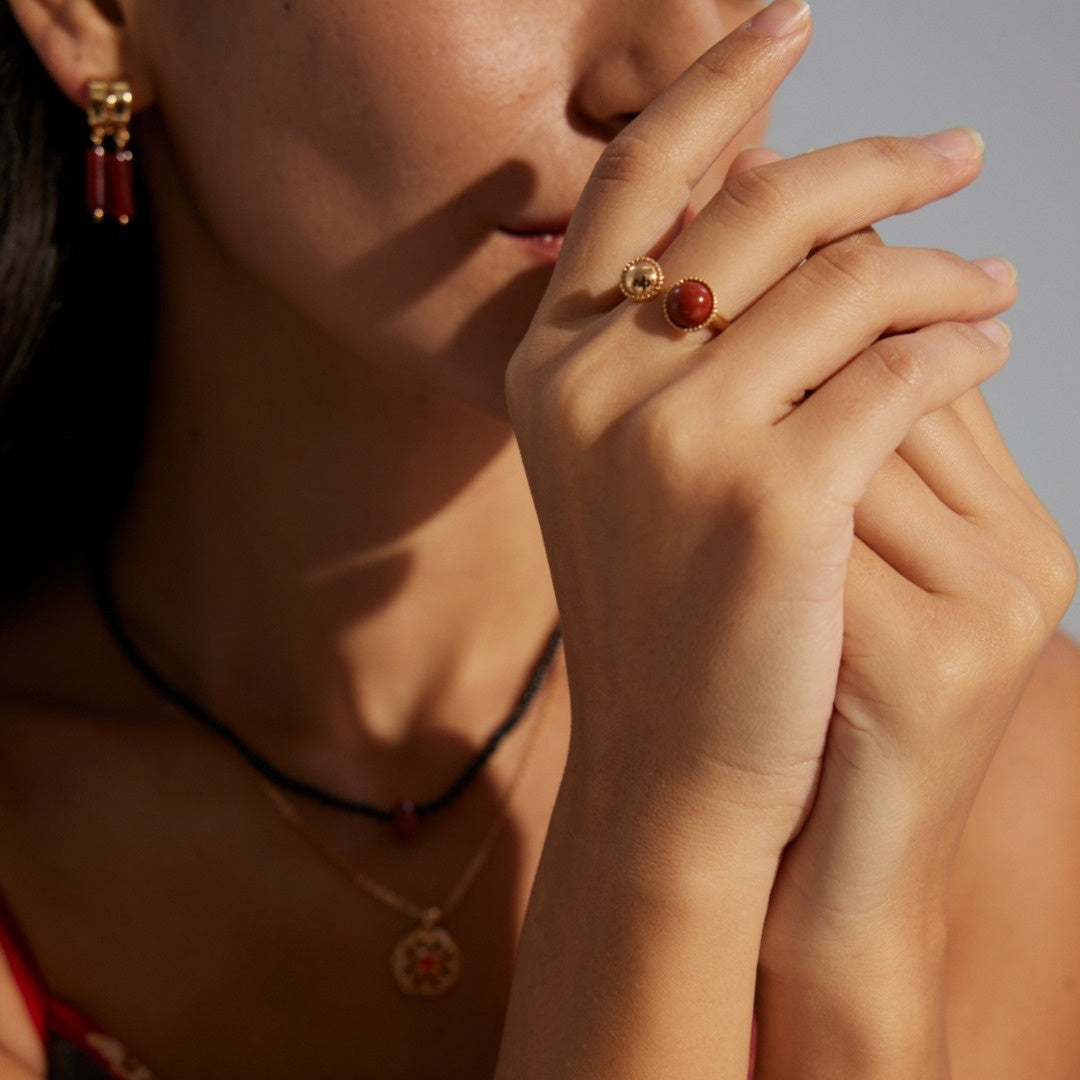 Sterling Silver Red Agate Ring