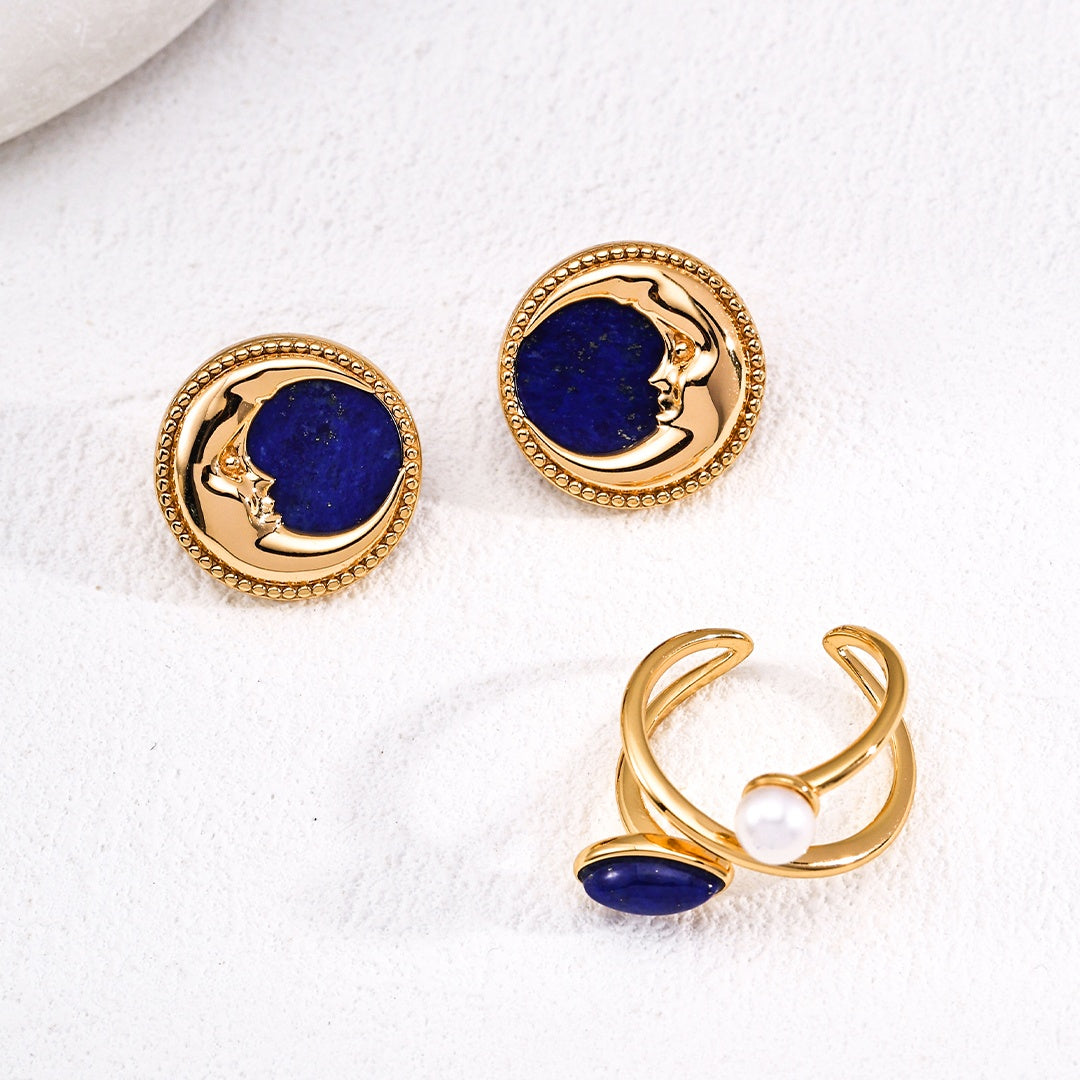 Vintage Lapis Lazuli Earrings