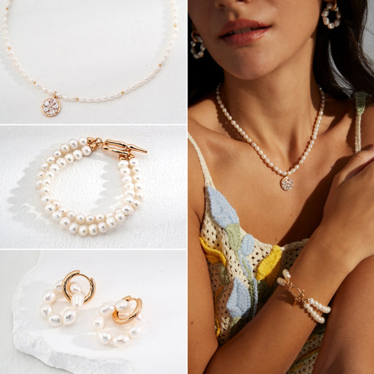 Romantic French-inspired Pearl Jewelry Set