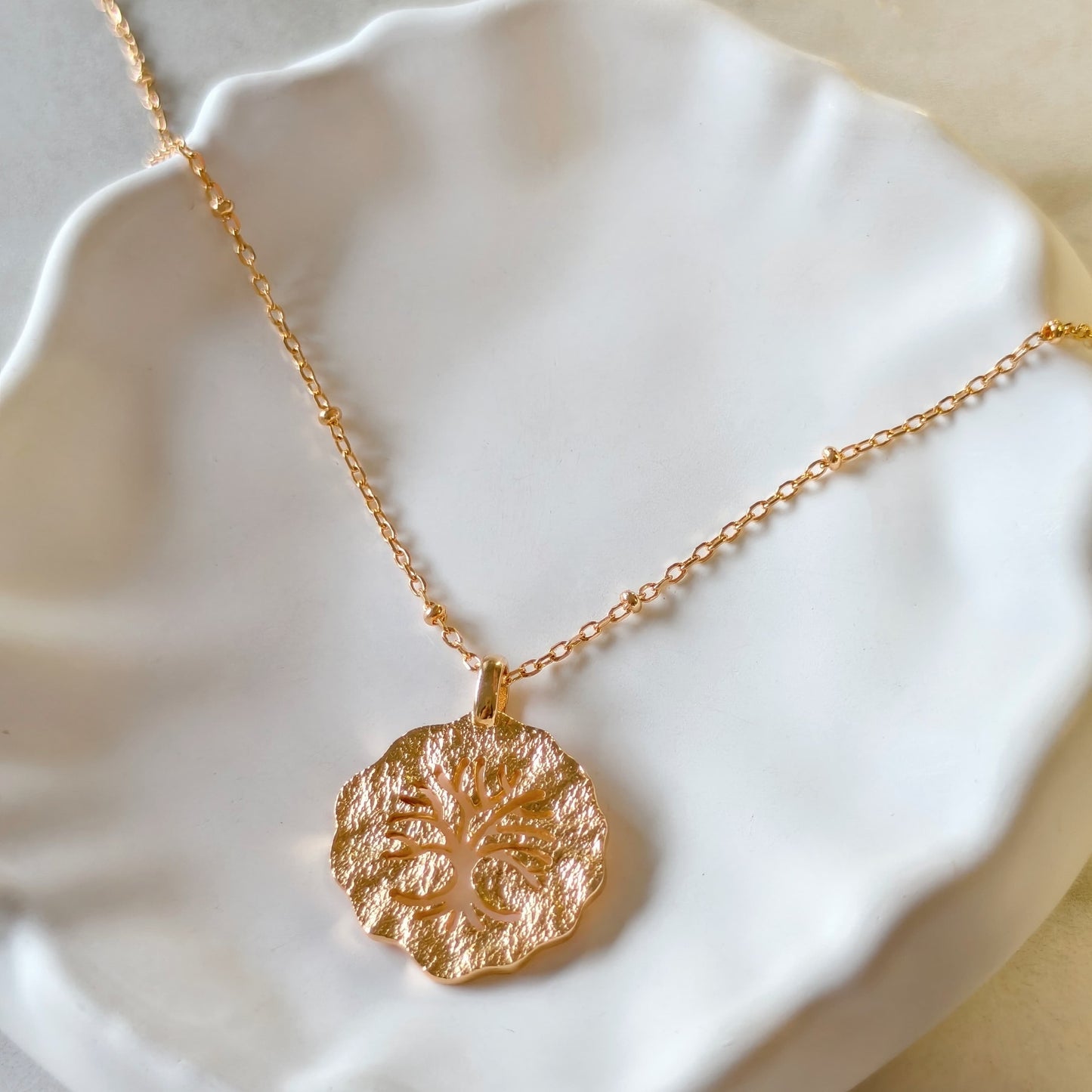 Tree of Life Necklace – 925 Sterling Silver with 18K Gold Plating | Symbolic 3D Design for Hope & Growth