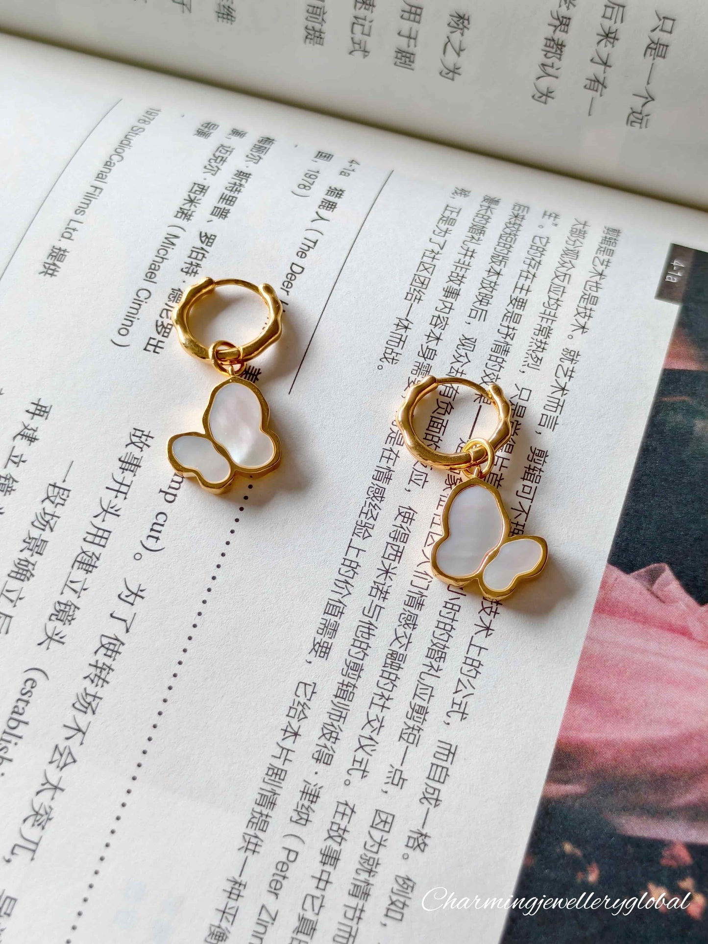Elegant S925 Silver Butterfly Earrings with Natural Mother of Pearl – Minimalist & Lightweight