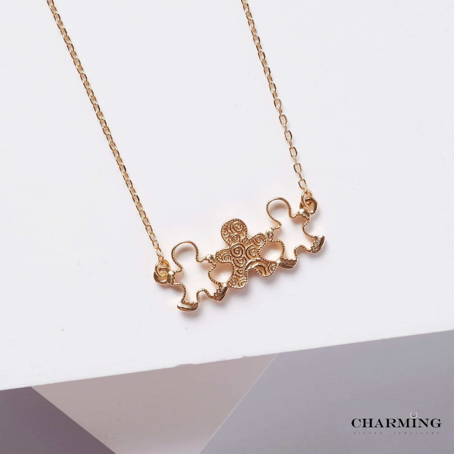 925 Sterling Silver Gingerbread Family Necklace