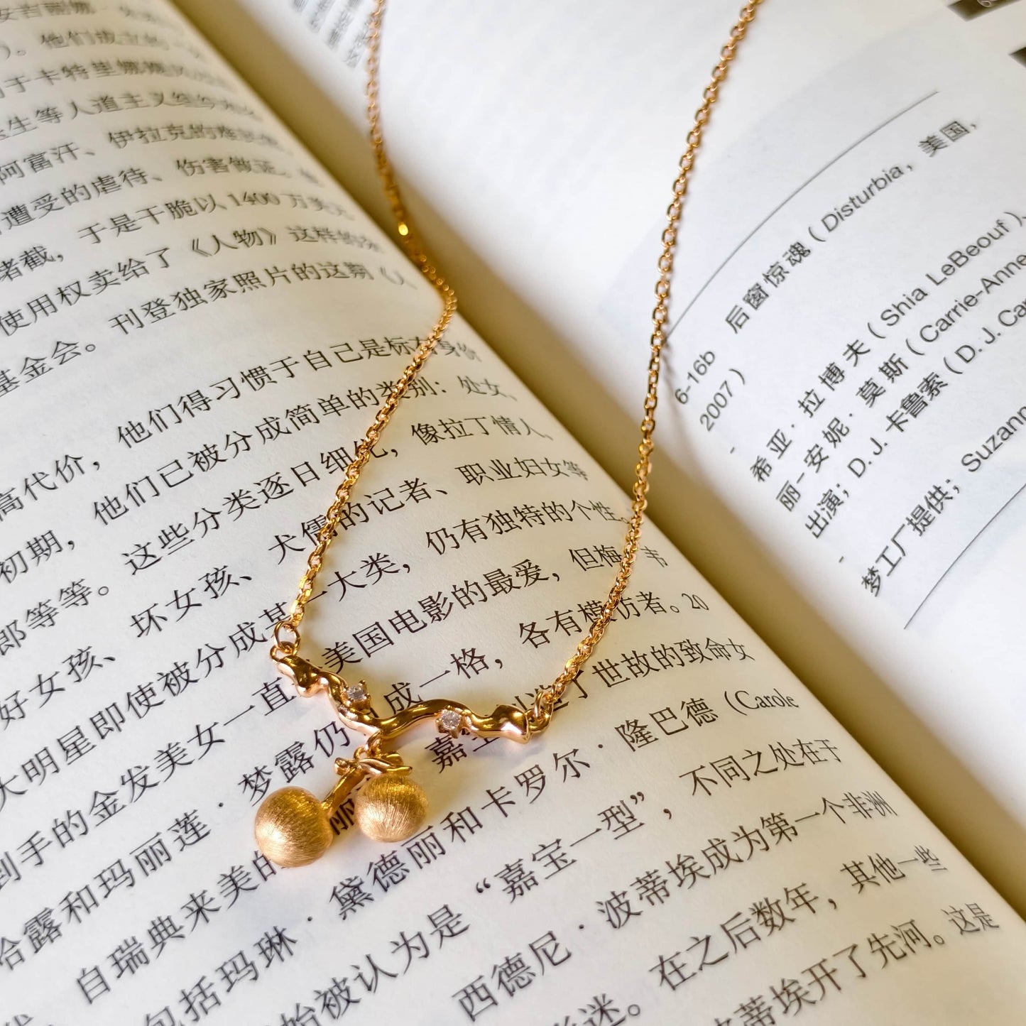 Sterling Silver Cherry Pendant Necklace – Vintage Gold Twin Fruit-Inspired Jewelry