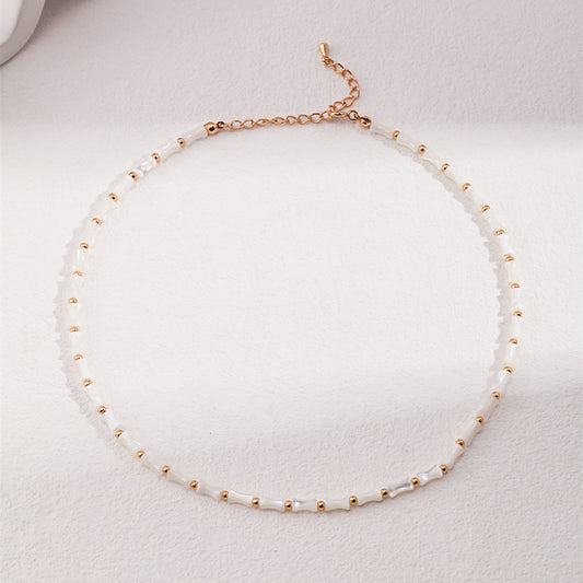 Elegant Pure Silver Bamboo Segment Necklace