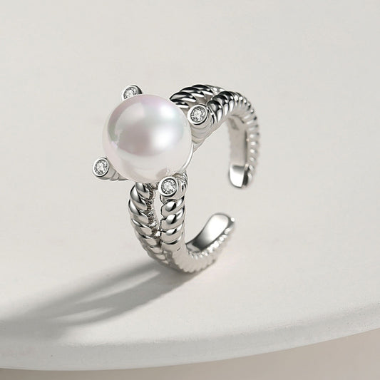 Stylish Minimalist Adjustable Pearl Ring