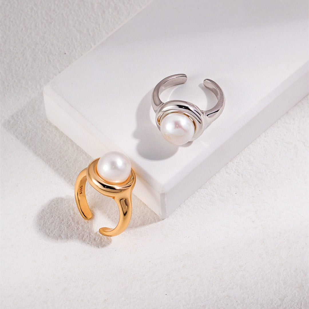 Pure Silver Natural Pearl Ring