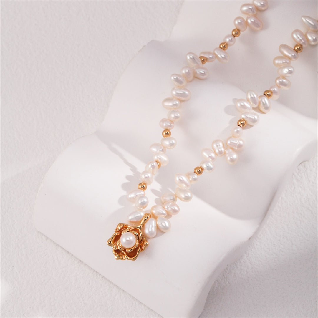 Camellia Vintage Pearl Necklace