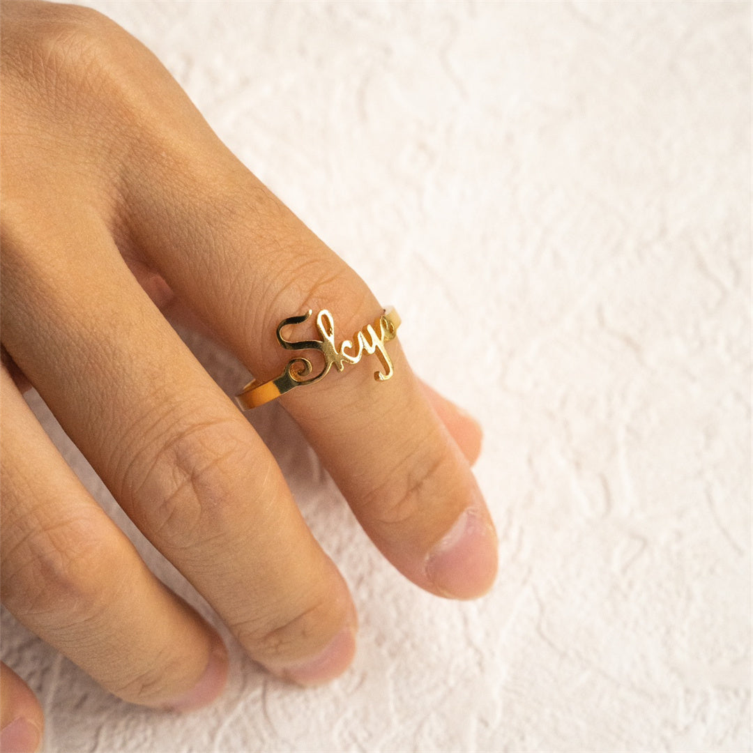 925 Silver Letter Customized Ring