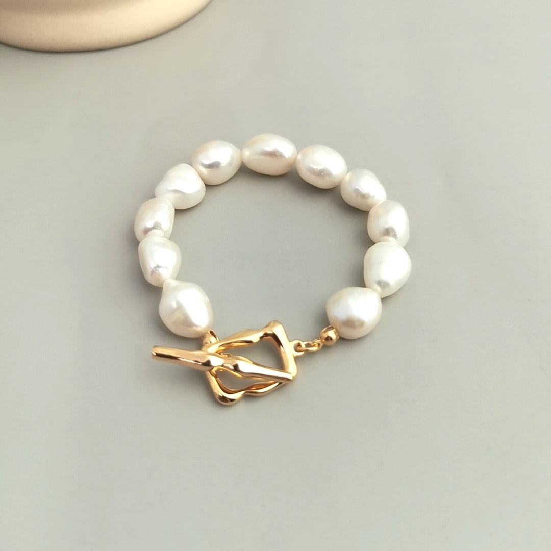 Sterling Silver Baroque Pearl Bracelet