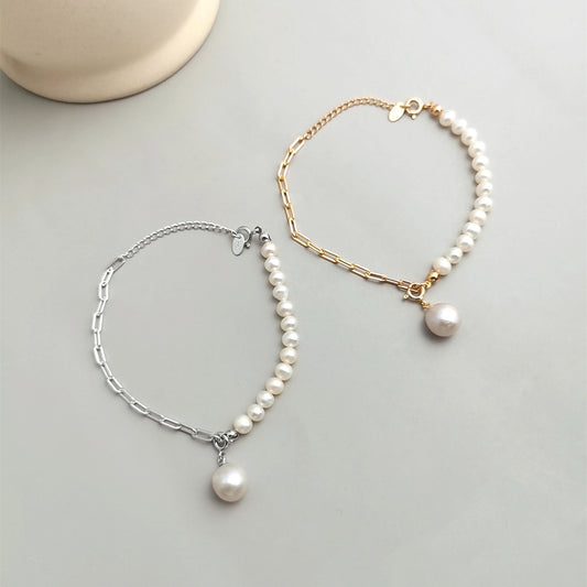 French-Inspired Removable Baroque Pearl Bracelet