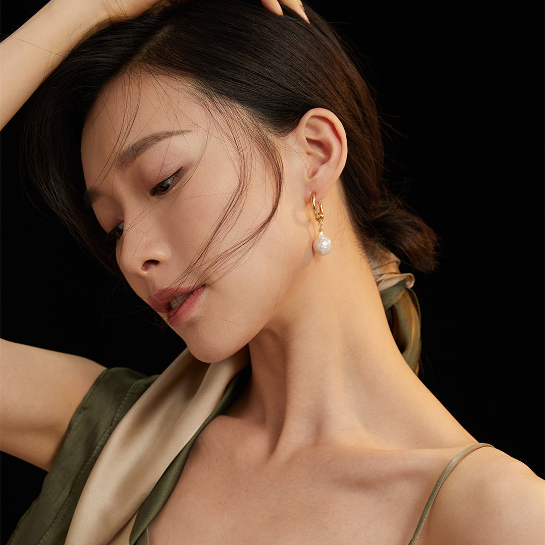 Two Wearing Ways Baroque Pearl Earrings