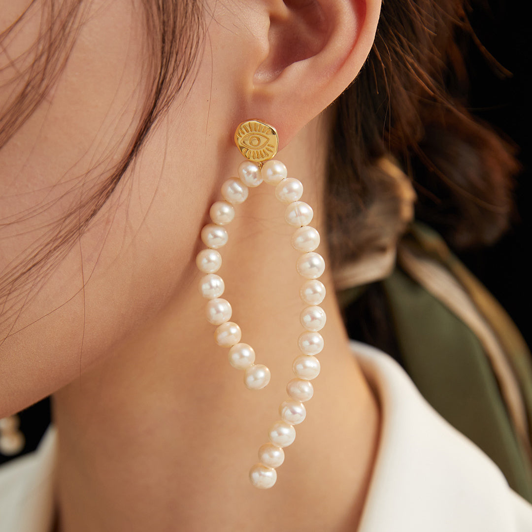 Long Elegant Vintage Pearl Earrings (single)