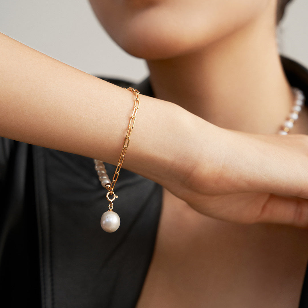 French-Inspired Removable Baroque Pearl Bracelet