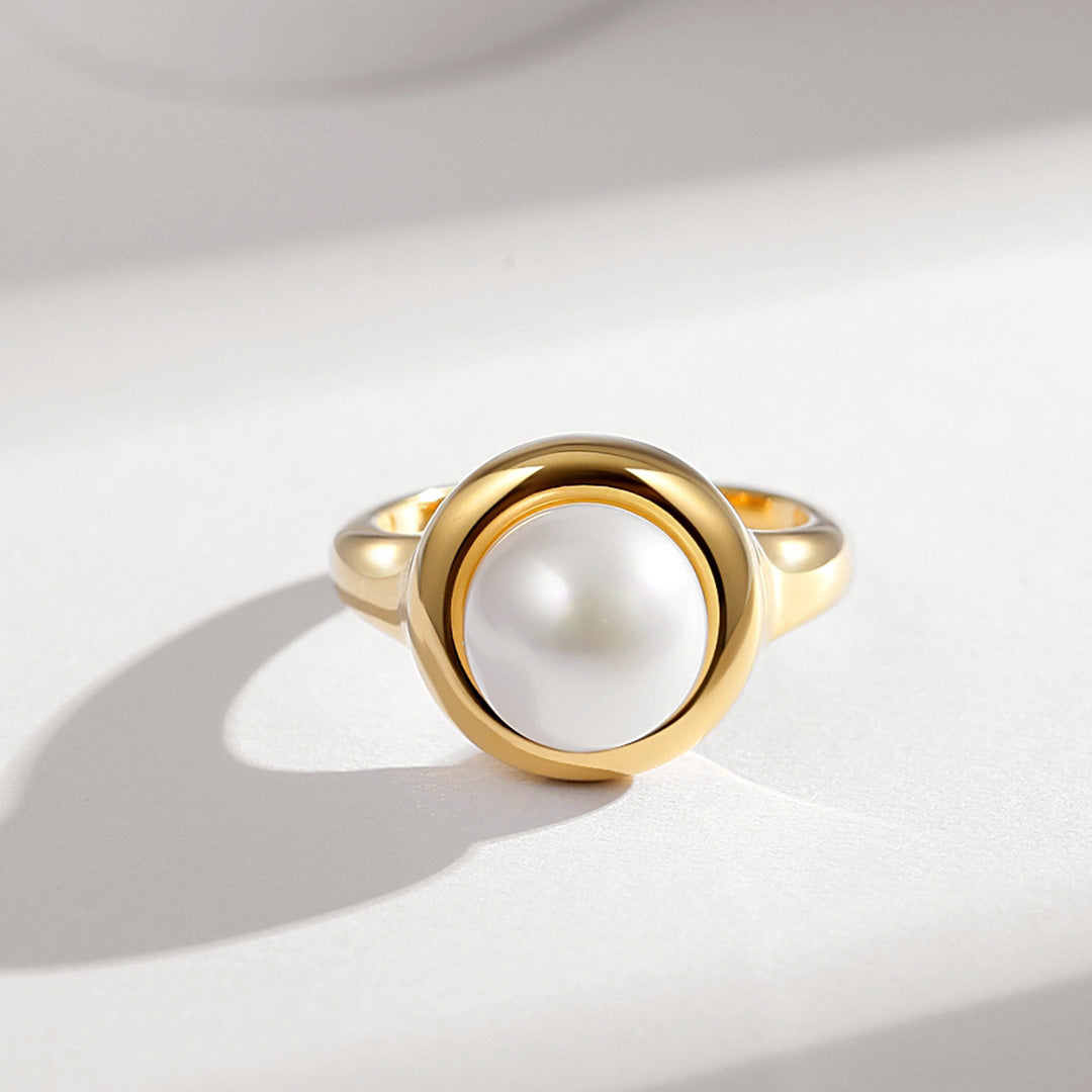 Pure Silver Natural Pearl Ring