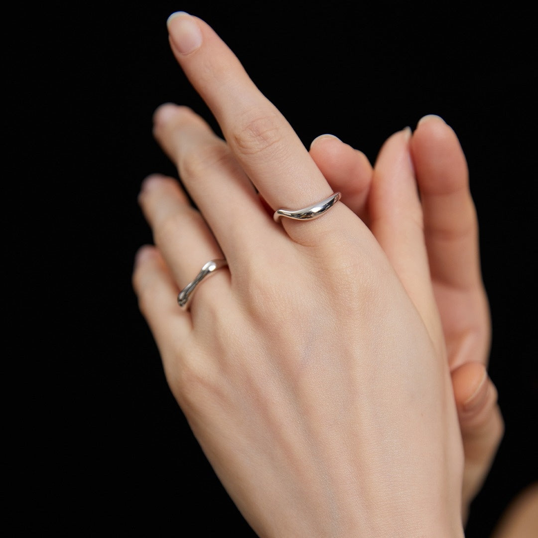 Minimalist S925 Sterling Silver Open Ring – Adjustable Gold & Silver Finish | Modern Unisex Jewelry