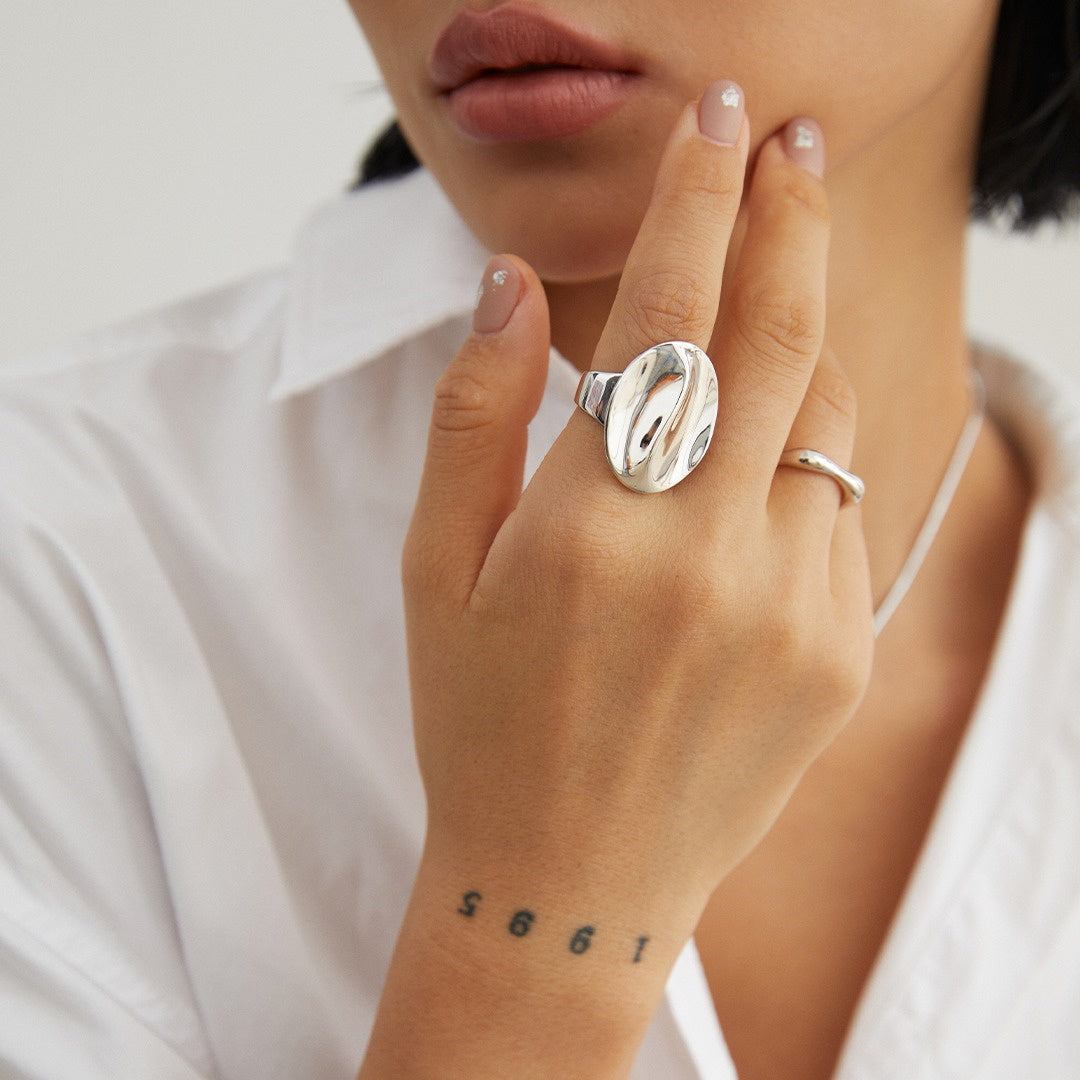 Stylish Personalized Sterling Silver Ring