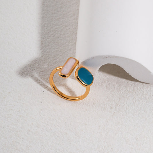 Morandi Enamel Sterling Silver Ring