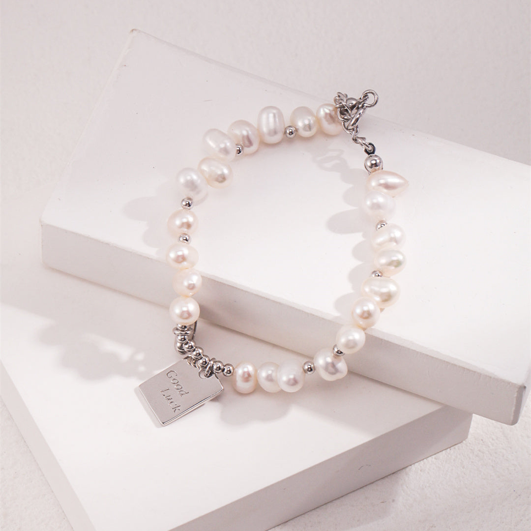 Pure Silver Lucky Pearl Bracelet