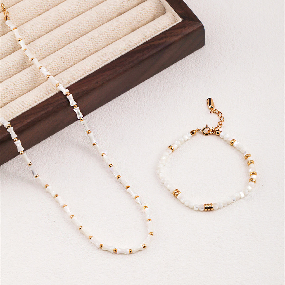 Elegant Pure Silver Bamboo Segment Necklace