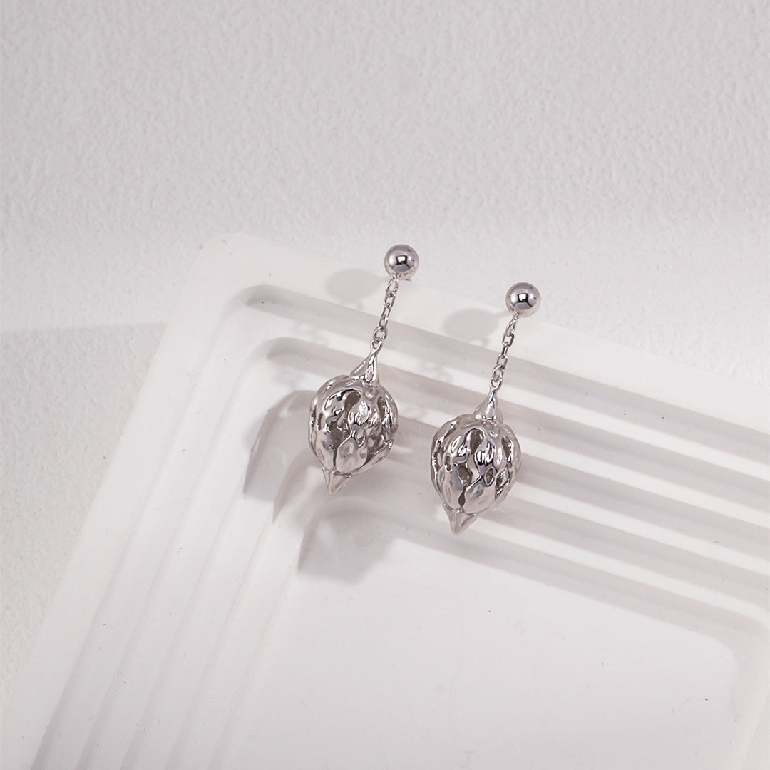 Sterling Silver Floral Bud Minimalist Earrings