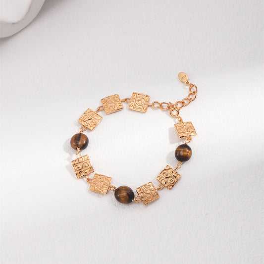 Pure Silver Tiger's Eye Bracelet