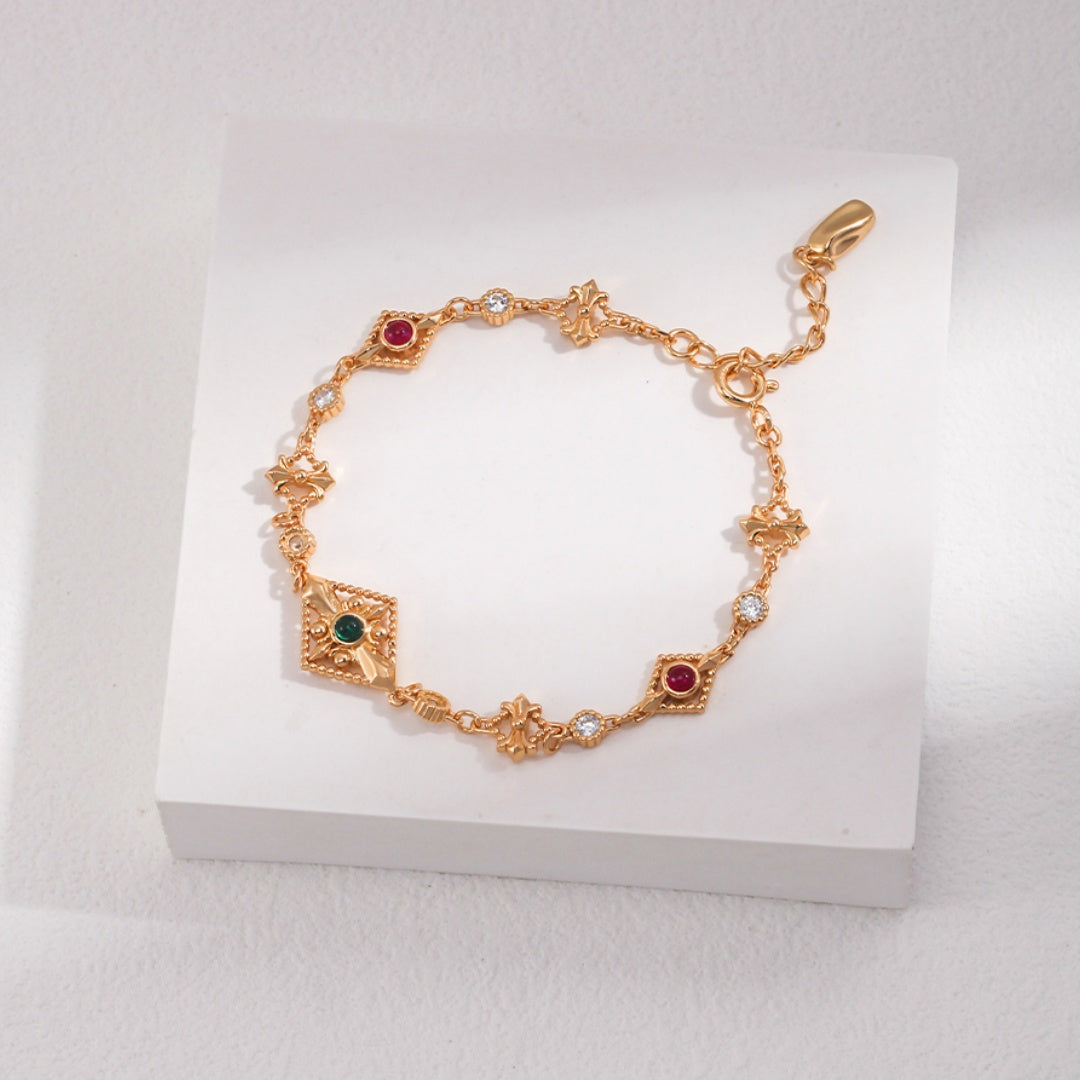 Vintage Sterling Silver Twin Souls Zircon Bracelet