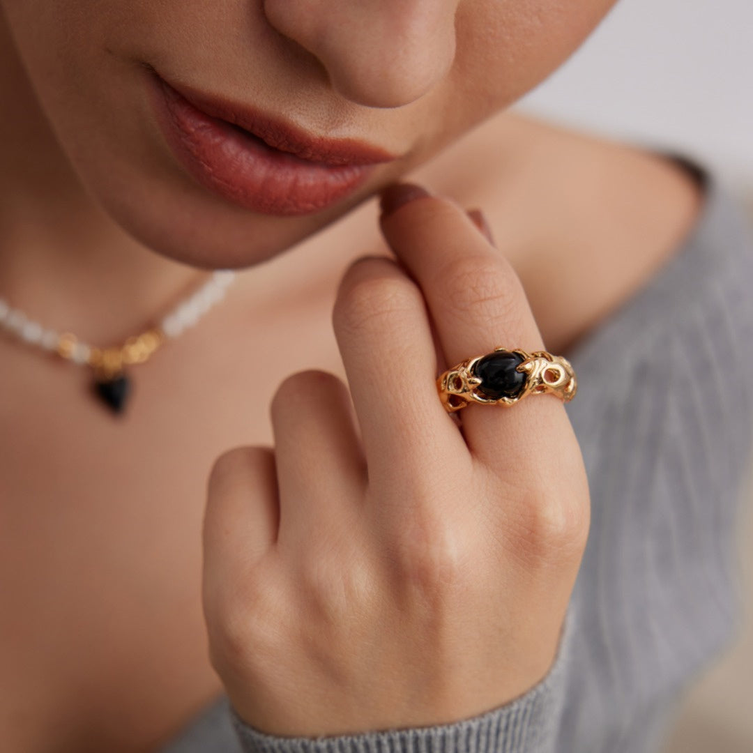 Sterling Silver Black Carnelian Ring