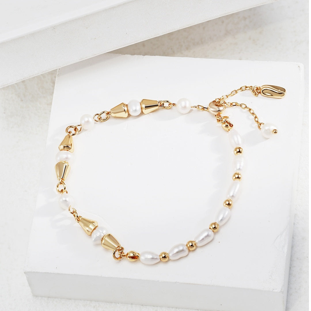 Gold-Toned Pearl Bracelet