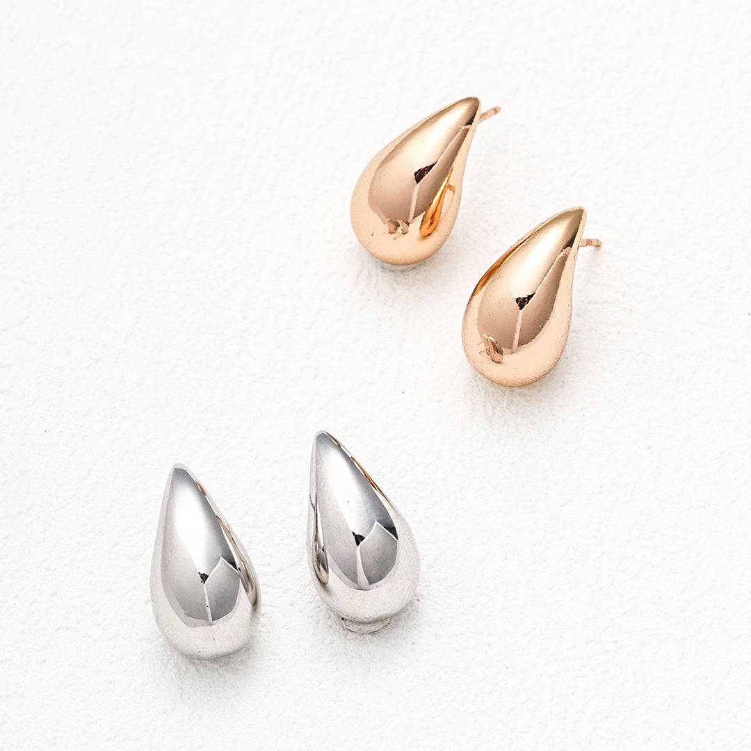 Minimalist Water-Drop Sterling Silver Earrings